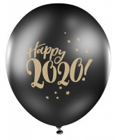 Vista previa: 6 globos negros Happy 2020 30cm