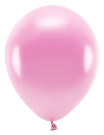 100 eco metallic balloons pink 26cm