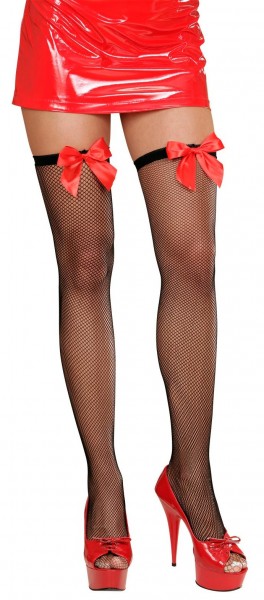 Hold up fishnet stockings with bow