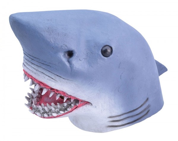 Máscara facial de cabeza de tiburón blanco