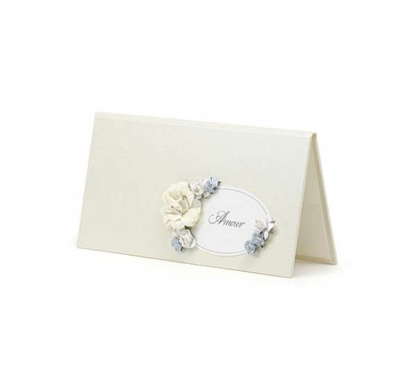 Geldkarte Amour mit hellblauen Blumen