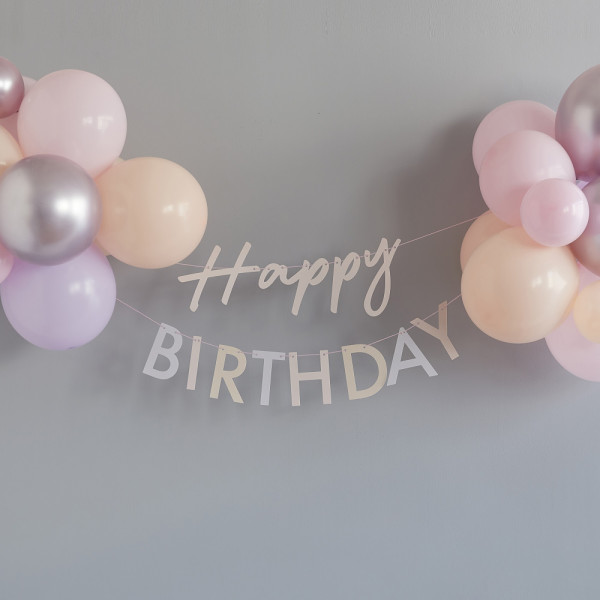 Skinnende tillykke med fødselsdagen ballon guirlande