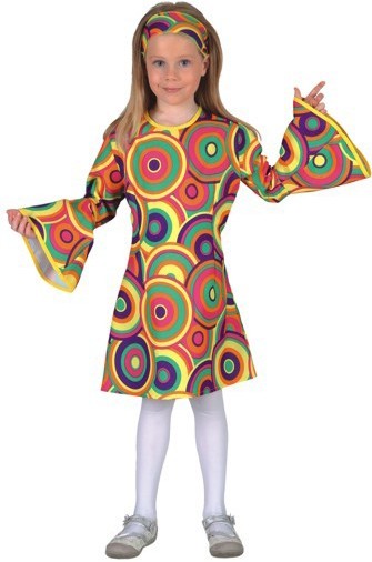 Fille hippie colorée avec manches trompette pour filles