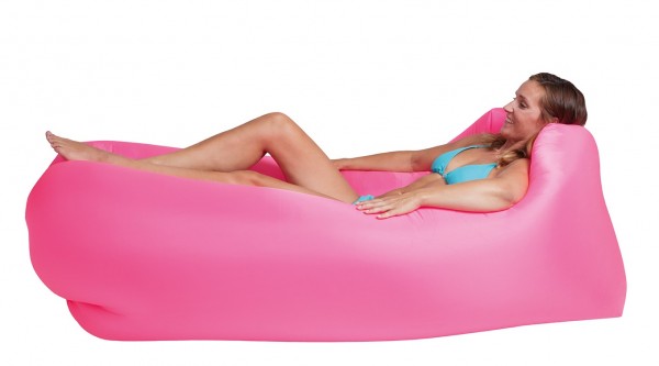 Leżak plażowy w kolorze perłowo-różowym 1,8 mx 75 cm