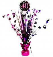 Pink 40th fødselsdag bord springvand 46 cm