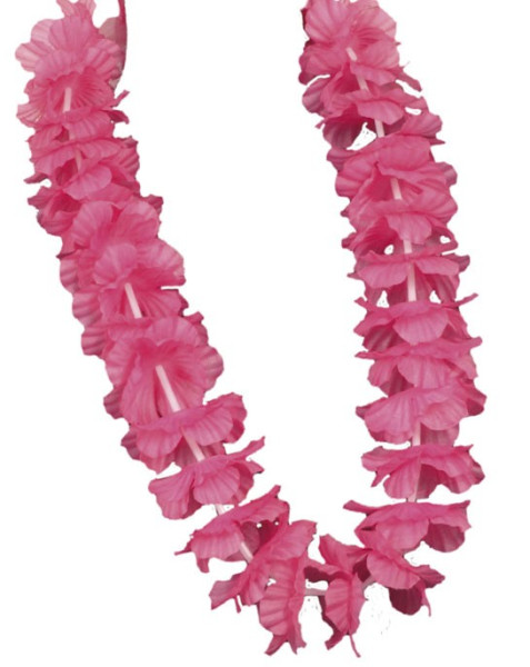 Różowy hawajski naszyjnik z kwiatem Hula