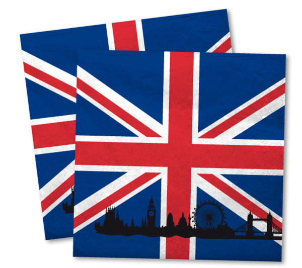 20 serviettes Grande Bretagne 33cm