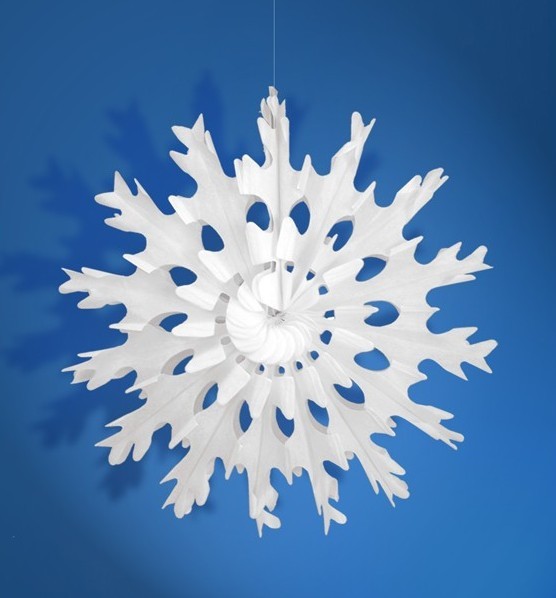 Paper rosette in snowflake design 45cm