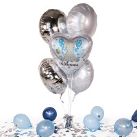 Vorschau: Heliumballon in der Box Elefant Willkommen Hellblau