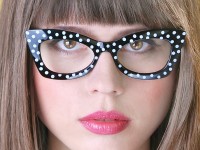 Voorvertoning: Rockabilly party bril zwart gestippeld