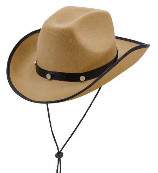 Cappello western da cowboy in beige