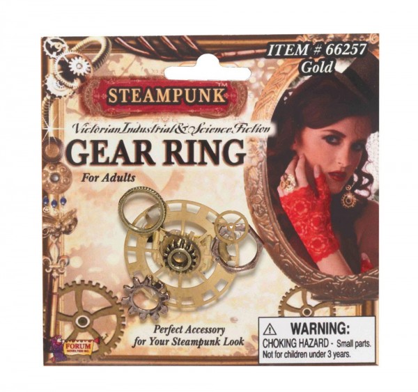 Steampunk ring metal cogwheels