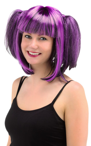 Rony wig with purple-black braids