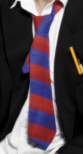 Cravate garçon uniforme scolaire rouge-bleu