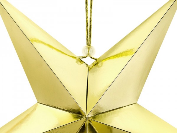 Zrób to sam dekoracyjna gwiazdka wykonana z metaliczno-złotej tektury 45cm 2