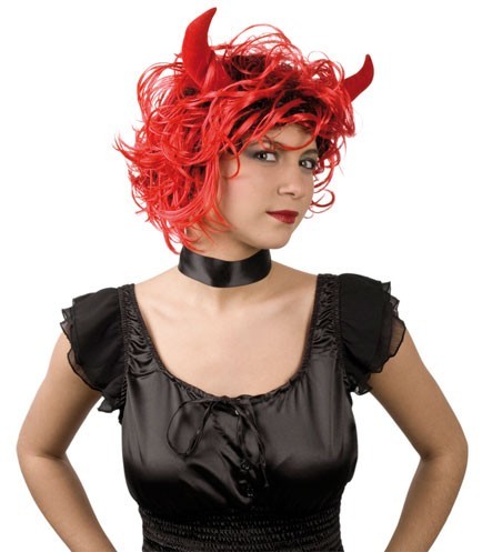 Naughty devil wig with horns