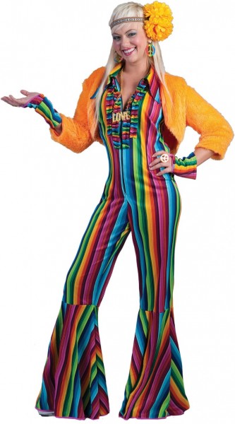 Rainbow hippie dam kostym 2