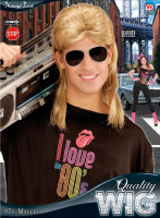 Preview: Blonde mullet wig with glasses