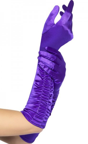Long gala gloves in purple 46cm