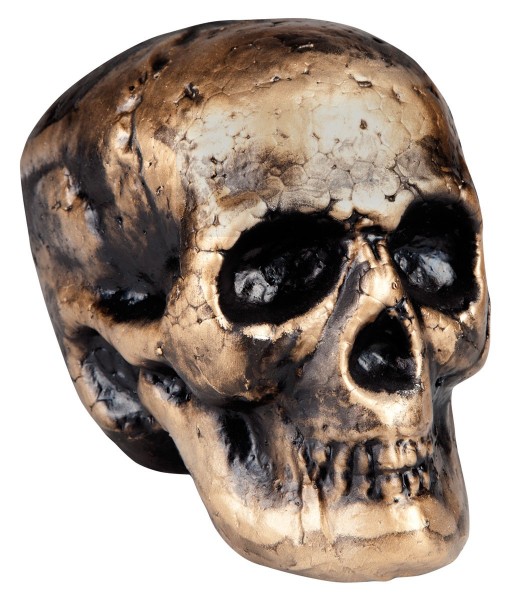Halloweenowa czaszka złota 17 x 16 cm