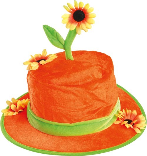 Oranje zonnebloem hoed