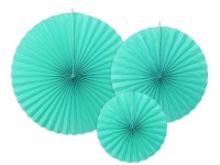 3 paper rosettes Elenor turquoise