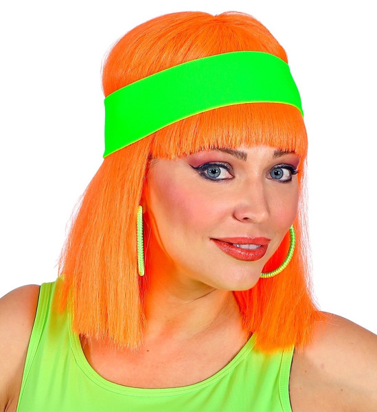 80s neon headband Kathy green