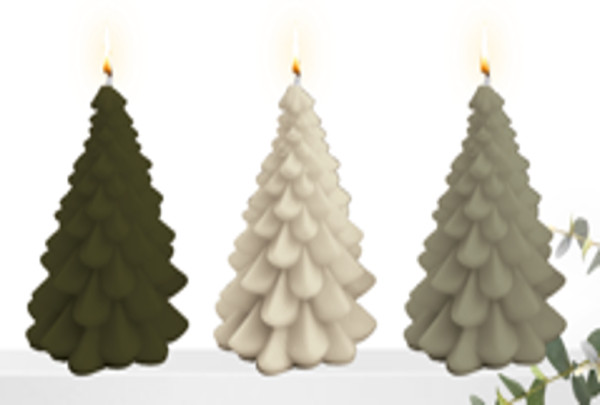 3 figure candles - Christmas tree