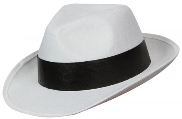 Sombrero de gángster mafia blanco