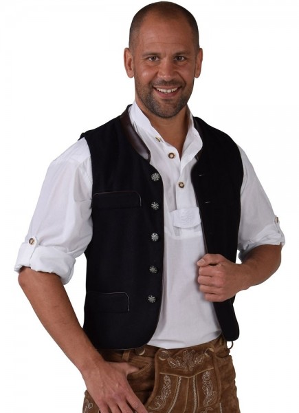 Black Tyrolean traditional vest