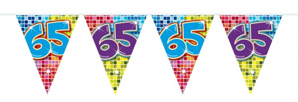 Groovy 65th fødselsdag vimpelkæde 6m