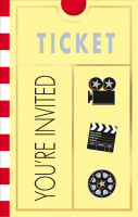 Hollywood Party Cinema Ticket Invitation Card