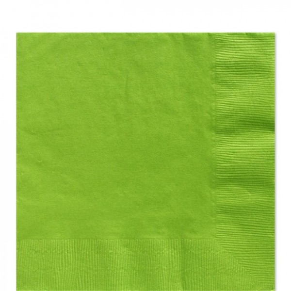 125 serviettes vert citron 2 plis 33x33cm