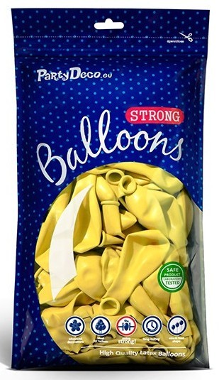 100 Partystar Luftballons zitronengelb 30cm 2