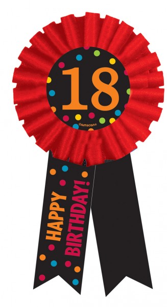 Noble Celebration 18 urodziny przycisk z kolorowymi kropkami