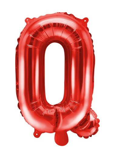 Czerwony balon z literą Q 35 cm