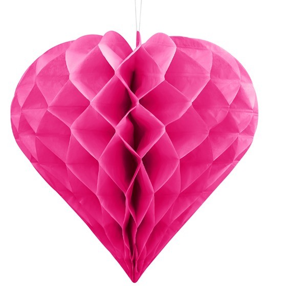 Liten hjärta honeycomb boll rosa 30cm