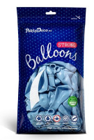 50 Partystar metallic Ballons pastellblau 27cm