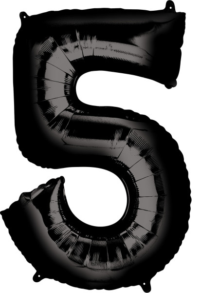 Zahlen Folienballon 5 schwarz 83cm
