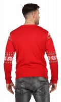 Widok: Świąteczny sweter męski renifer w kolorze czerwonym