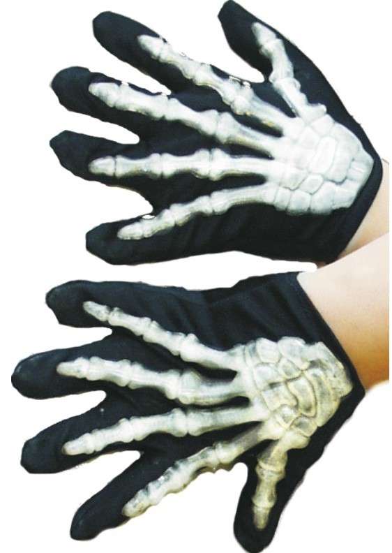 3D Knochen leuchten im dunkeln Skelett Handschuhe Kinder Halloween 8408 