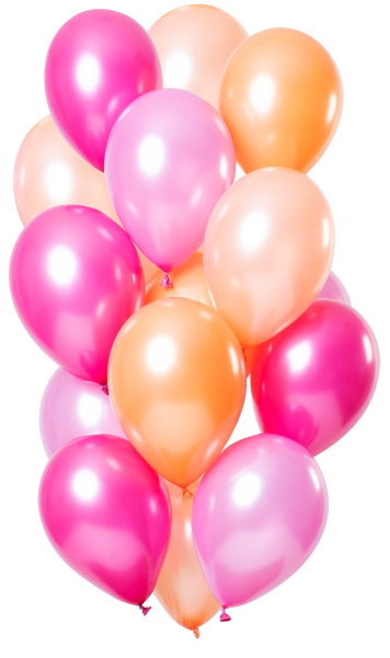 15 latex balloons flamingo colored metallic