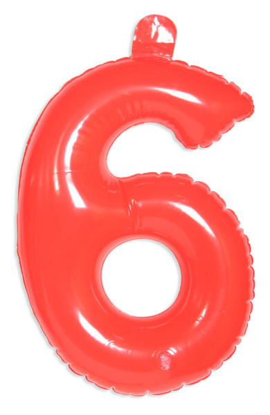 Inflatable number 6 red