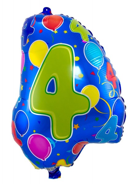 Colorful foil balloon 4th birthday party