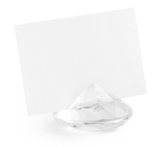 10 diamant korthållare transparent 4cm