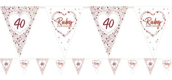 Ruby Anniversary Wimpelkette 3,7m