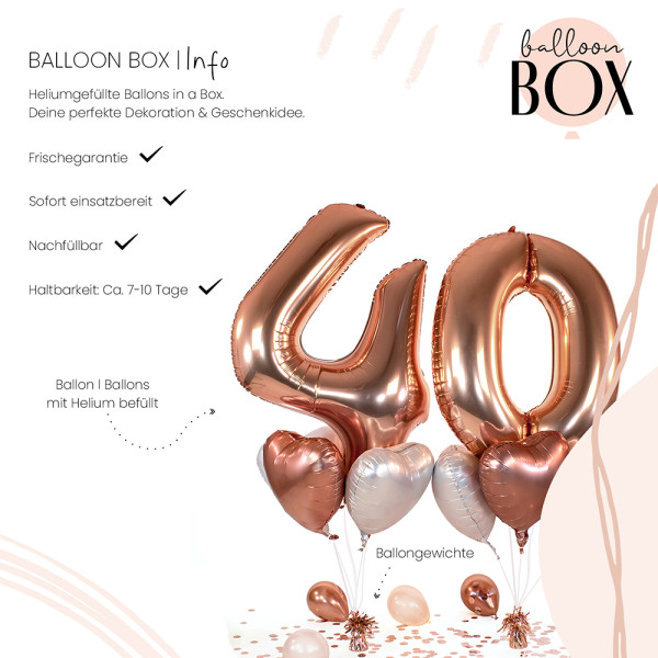 10 Heliumballons in der Box Rosegold 40 3