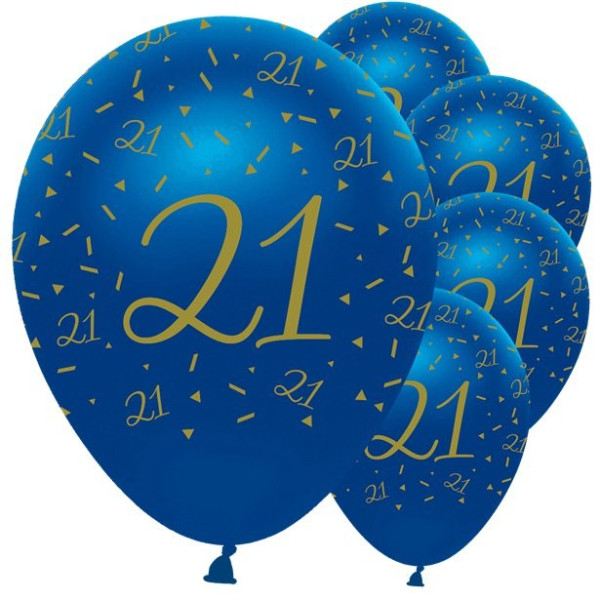 6 Luxe 21e Verjaardagsballonnen 30cm