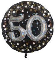Ballon en aluminium doré 50e anniversaire 81cm