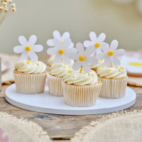 12 adornos para cupcakes con pequeñas flores